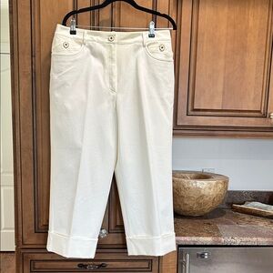 St. John sport Cropped Cream /white Wide-Leg Pants